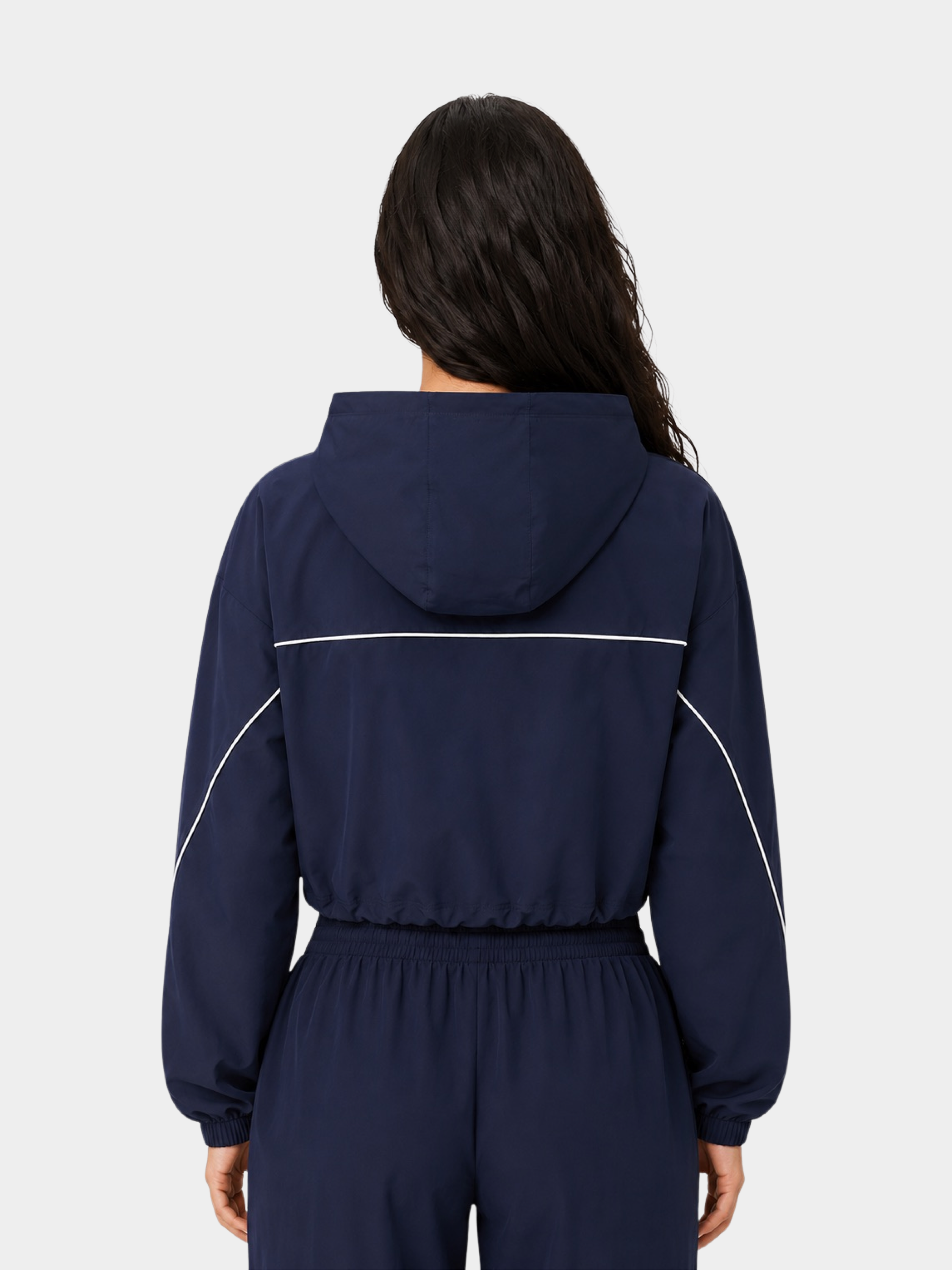Contour Hooded Jacket in Navy by Gallenn – product view 3