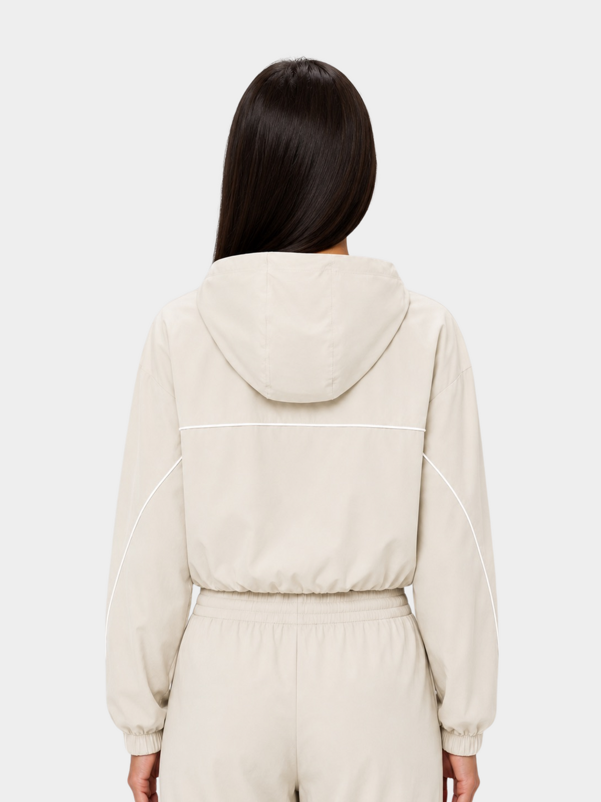Contour Hooded Jacket in Ivory by Gallenn – product view 3