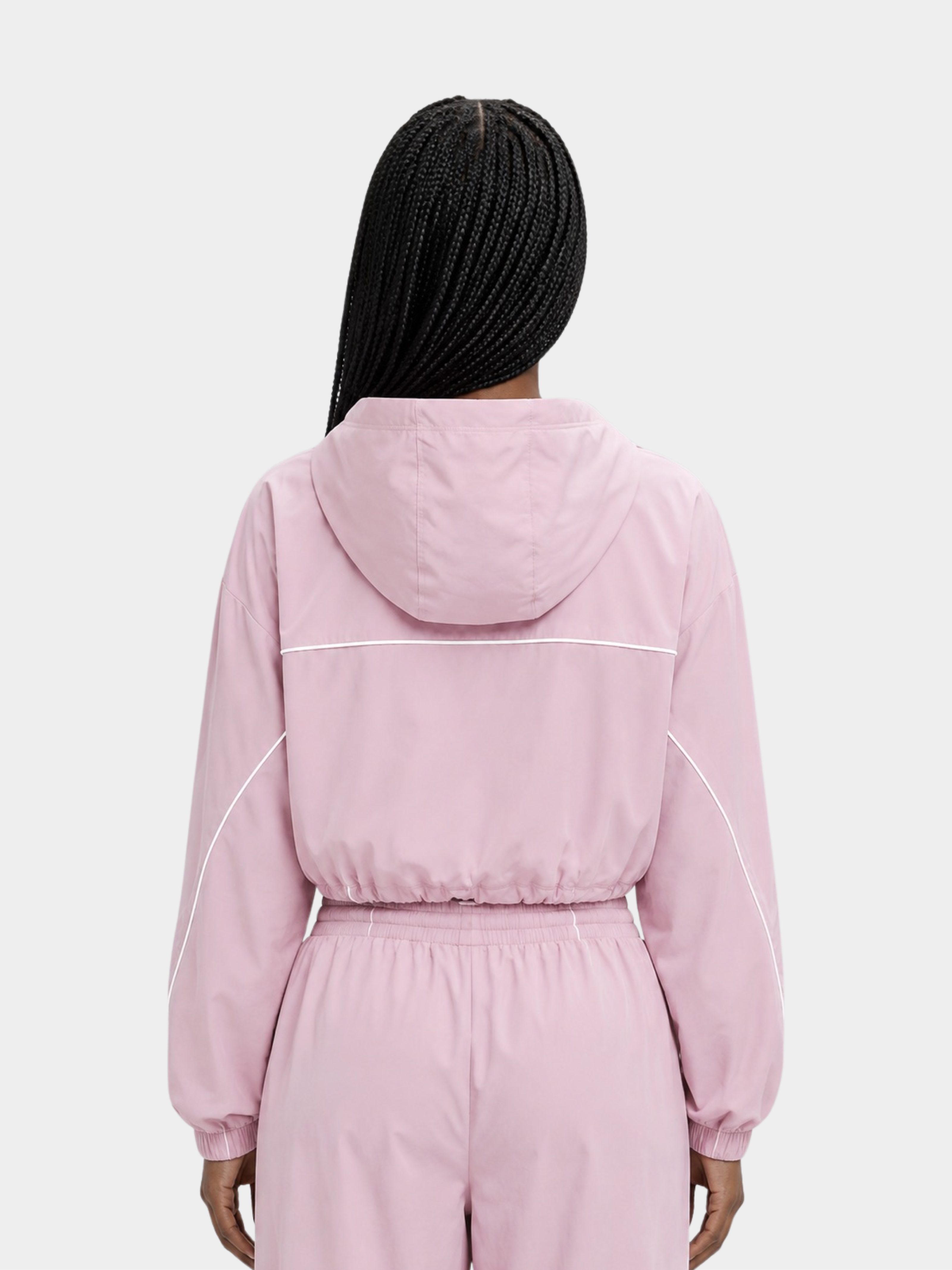 Contour Hooded Jacket in Blush Pink by Gallenn – product view 3