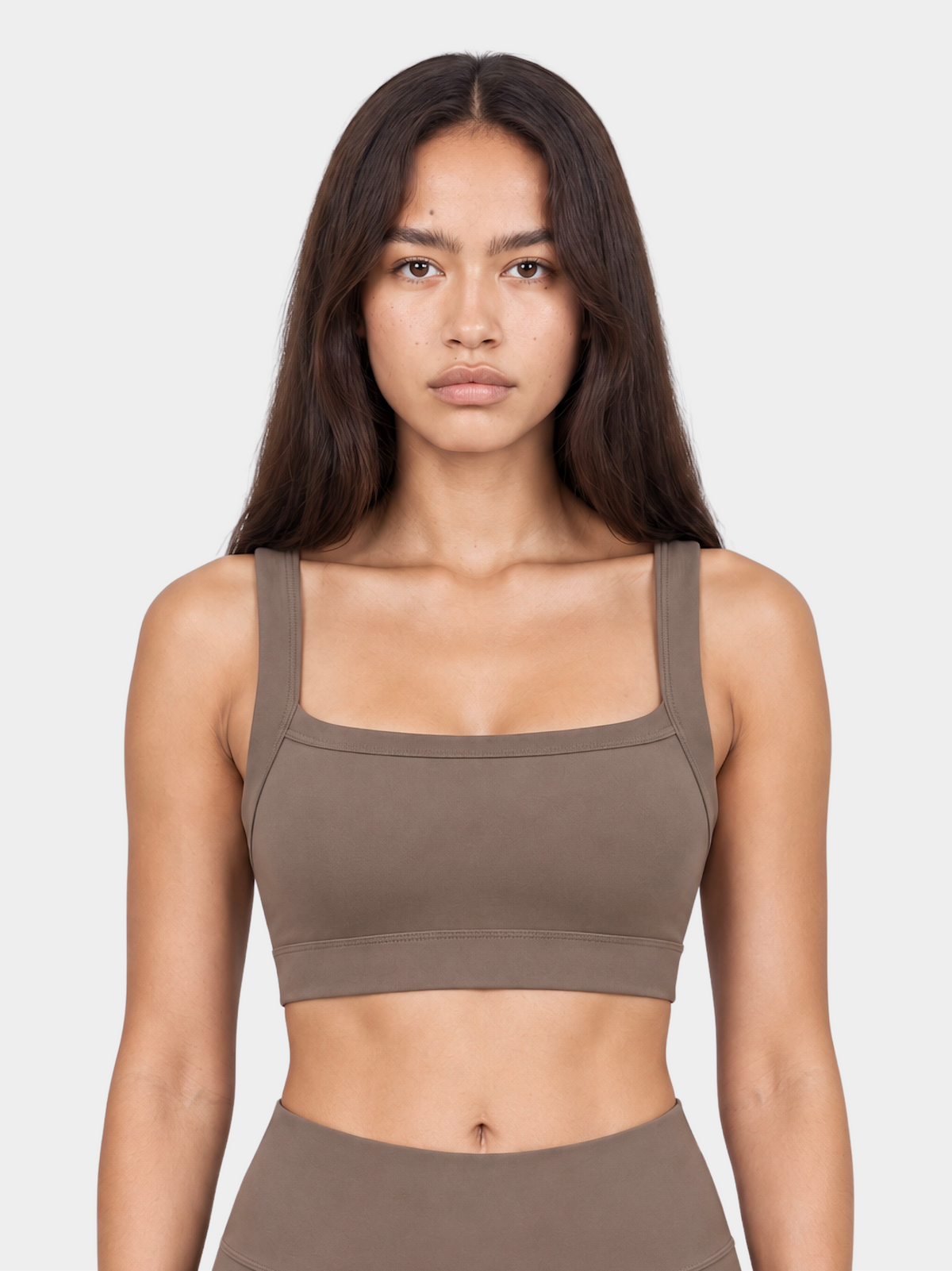 Woman wearing Allure in Mocha by Gallenn – front view