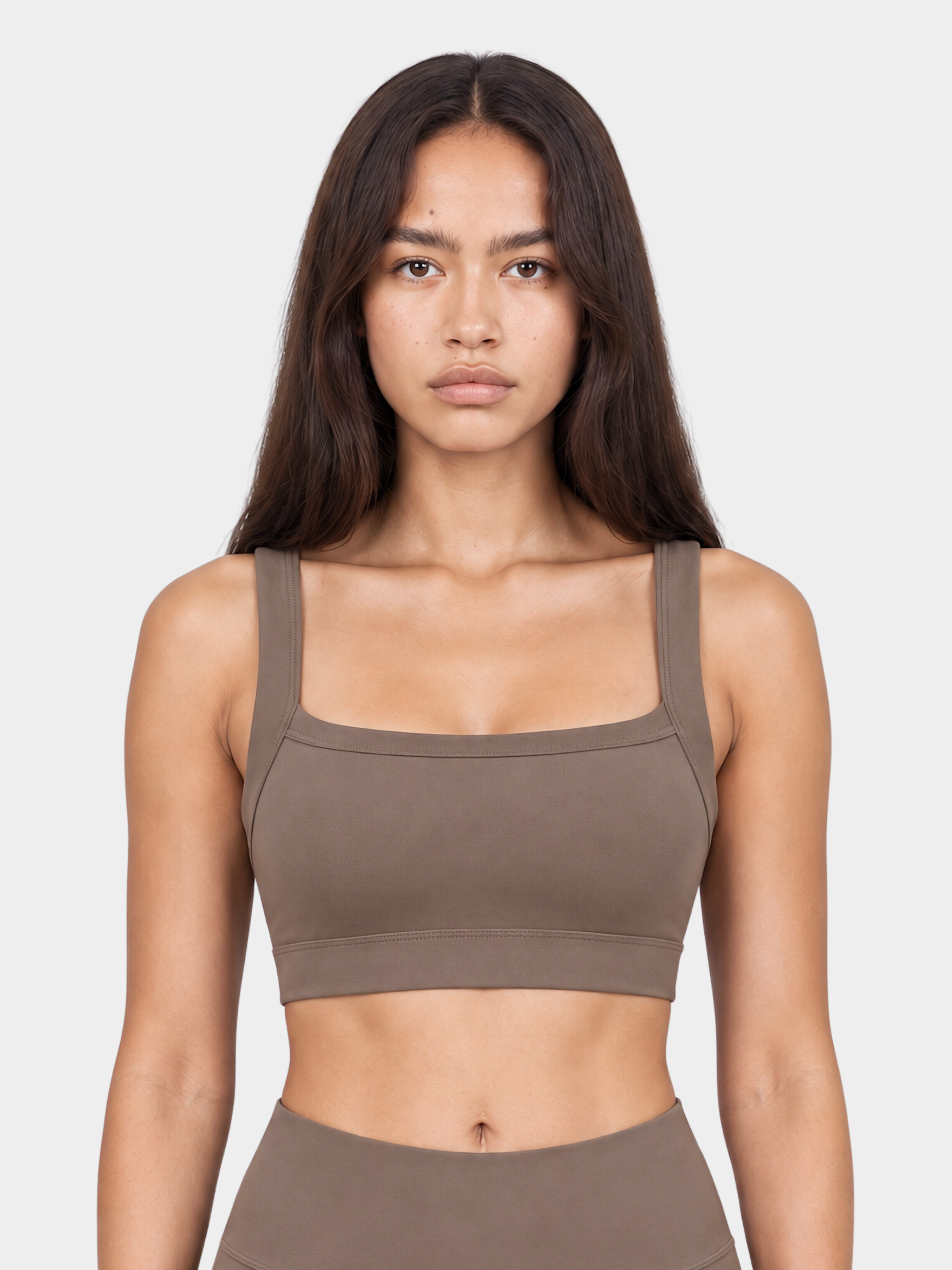 Woman wearing Allure in Mocha by Gallenn – front view