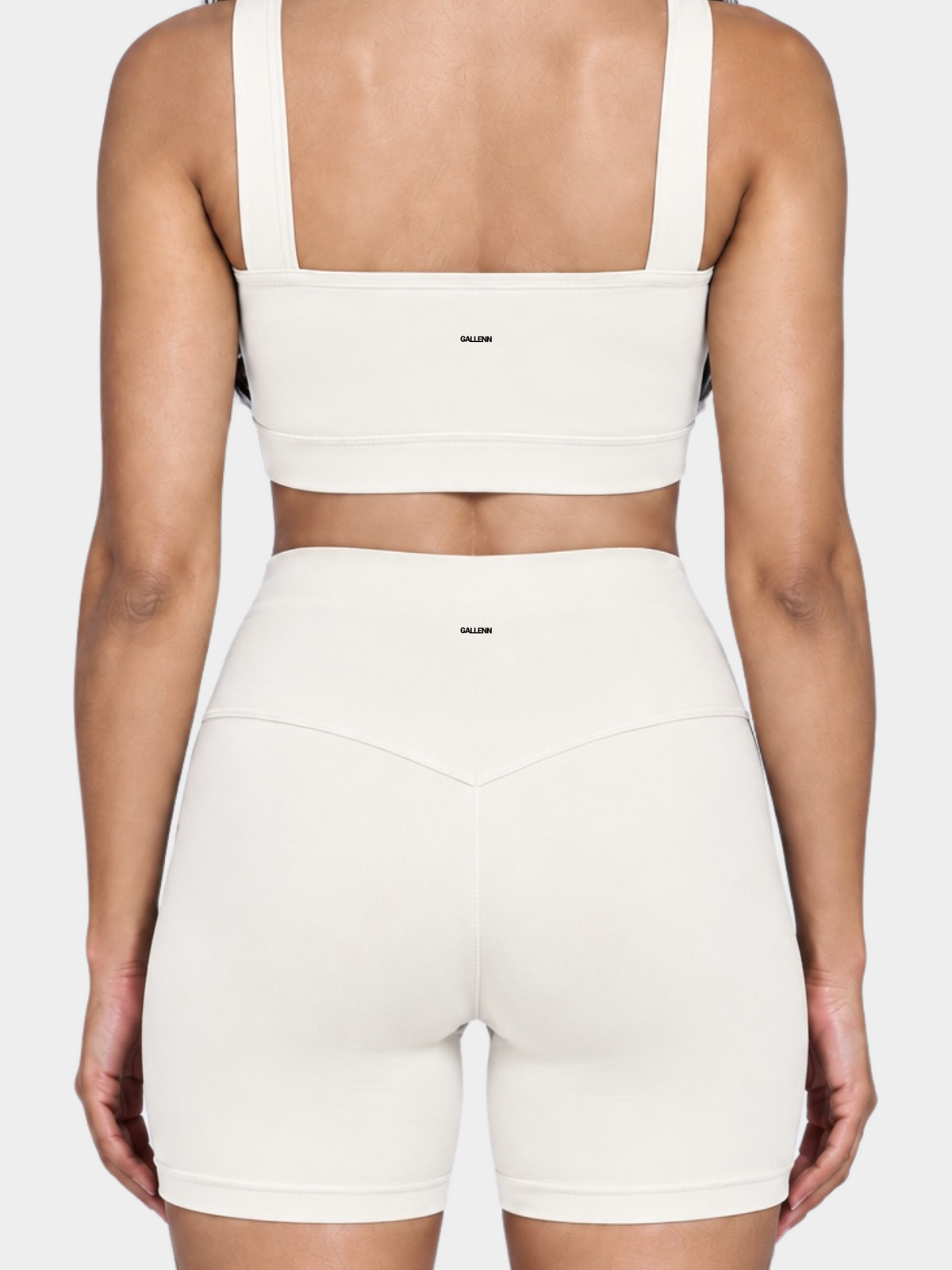 Woman wearing the Allure Short in Ivory by Gallenn – back detail