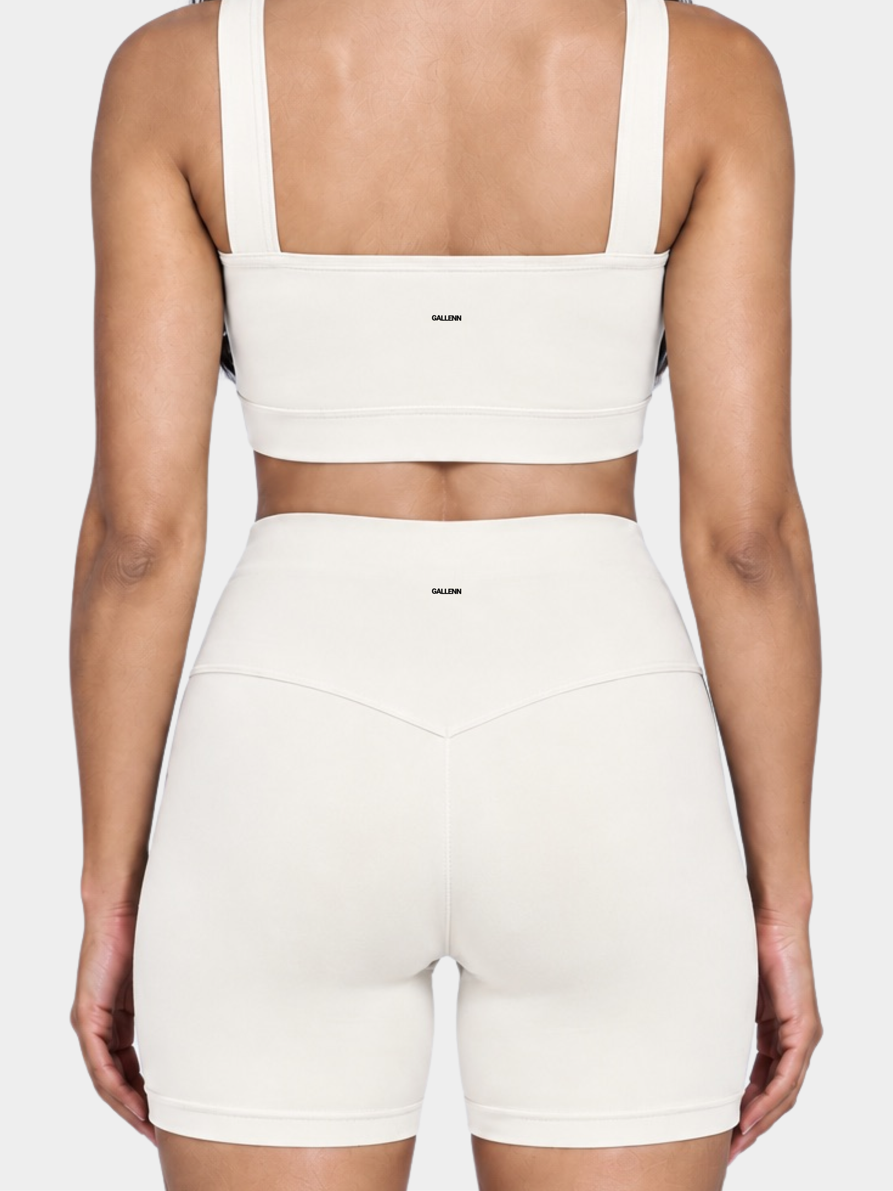 Woman wearing the Allure Short in Ivory by Gallenn – back detail