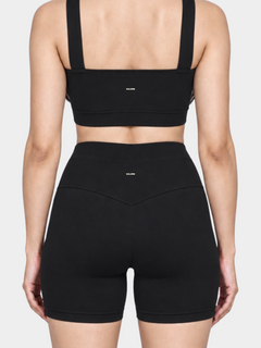 Woman wearing the Allure Short in Black by Gallenn – back detail
