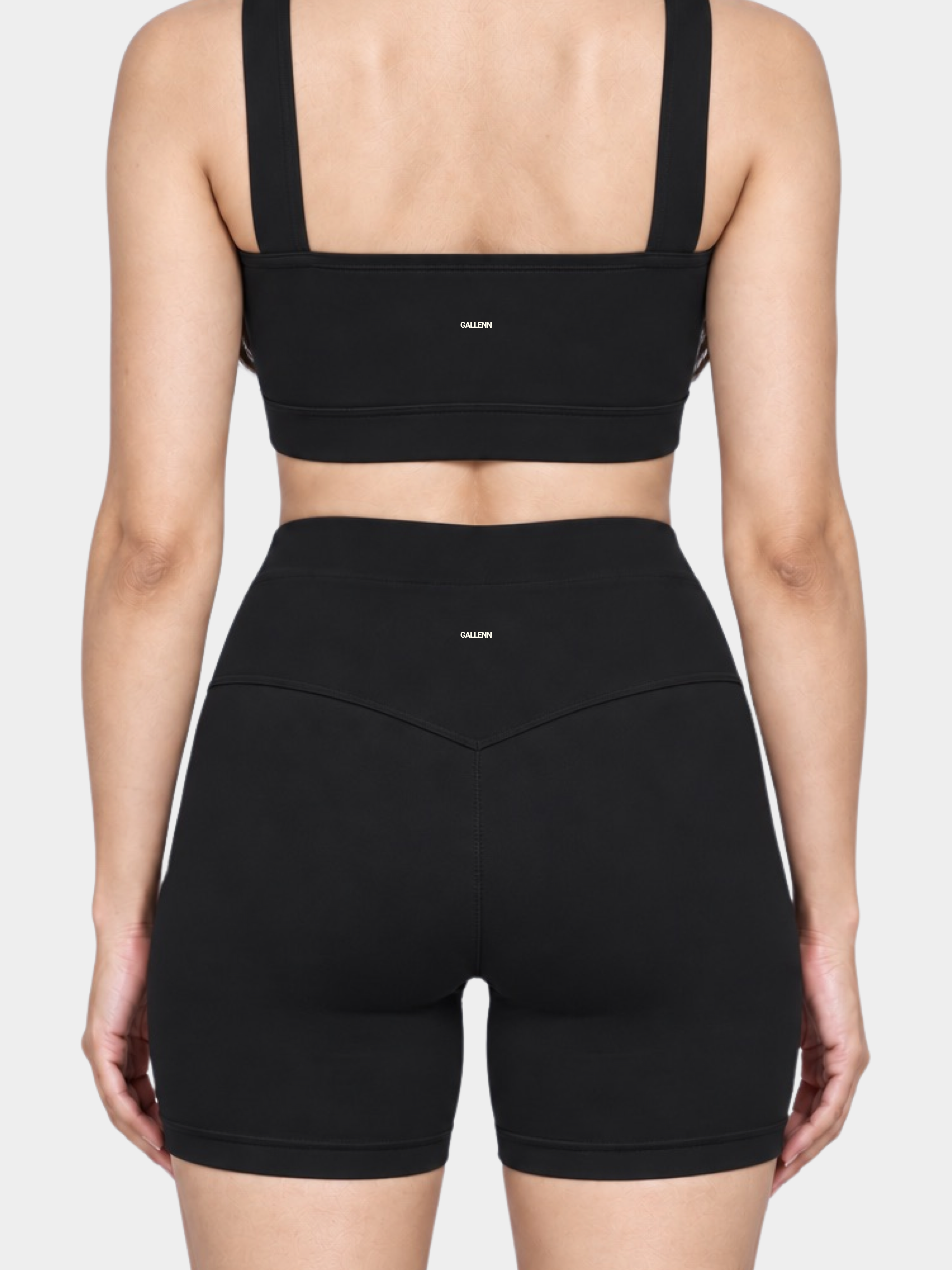 Woman wearing the Allure Short in Black by Gallenn – back detail