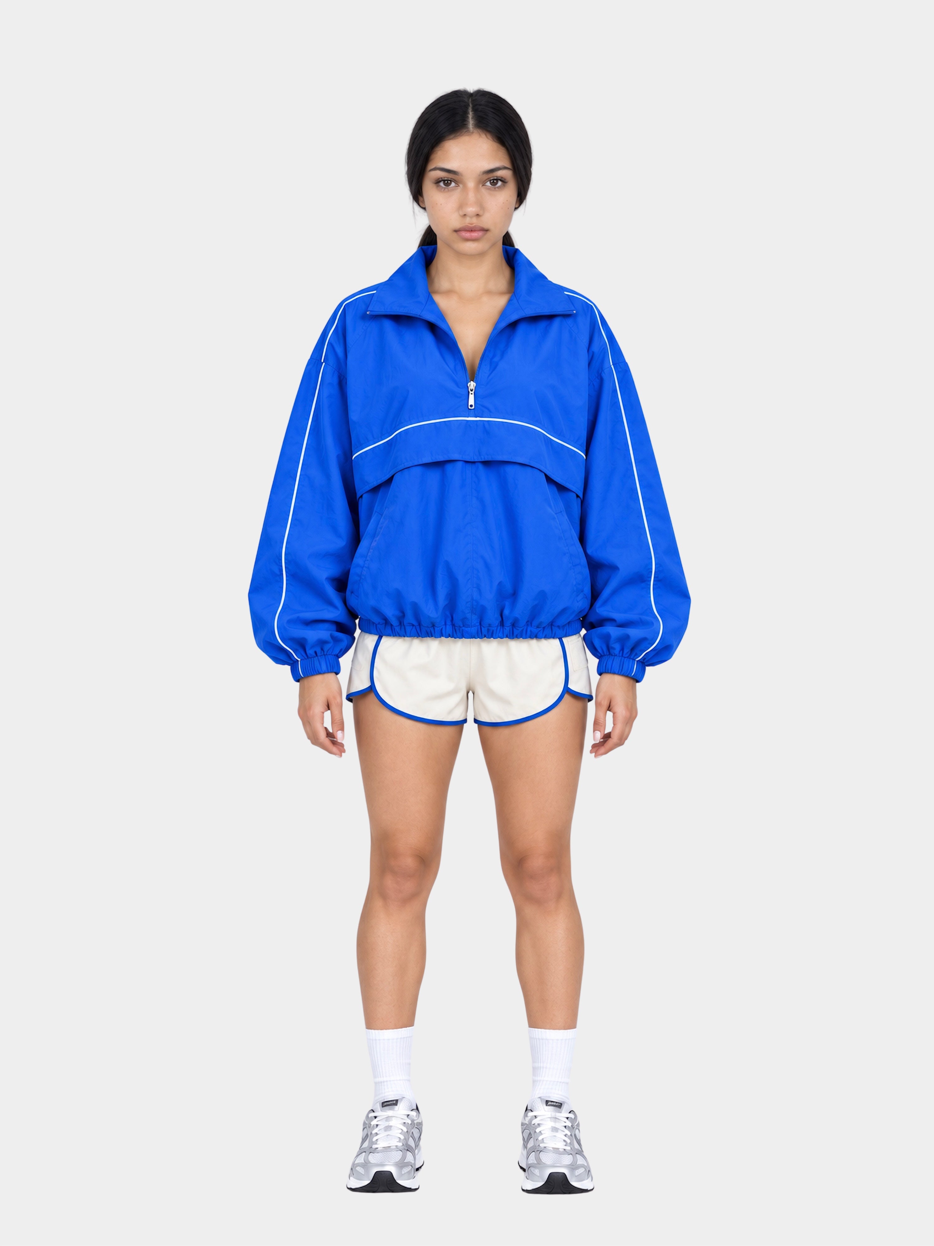 Bagatelle Jacket in Cobalt Blue by Gallenn – open collar view