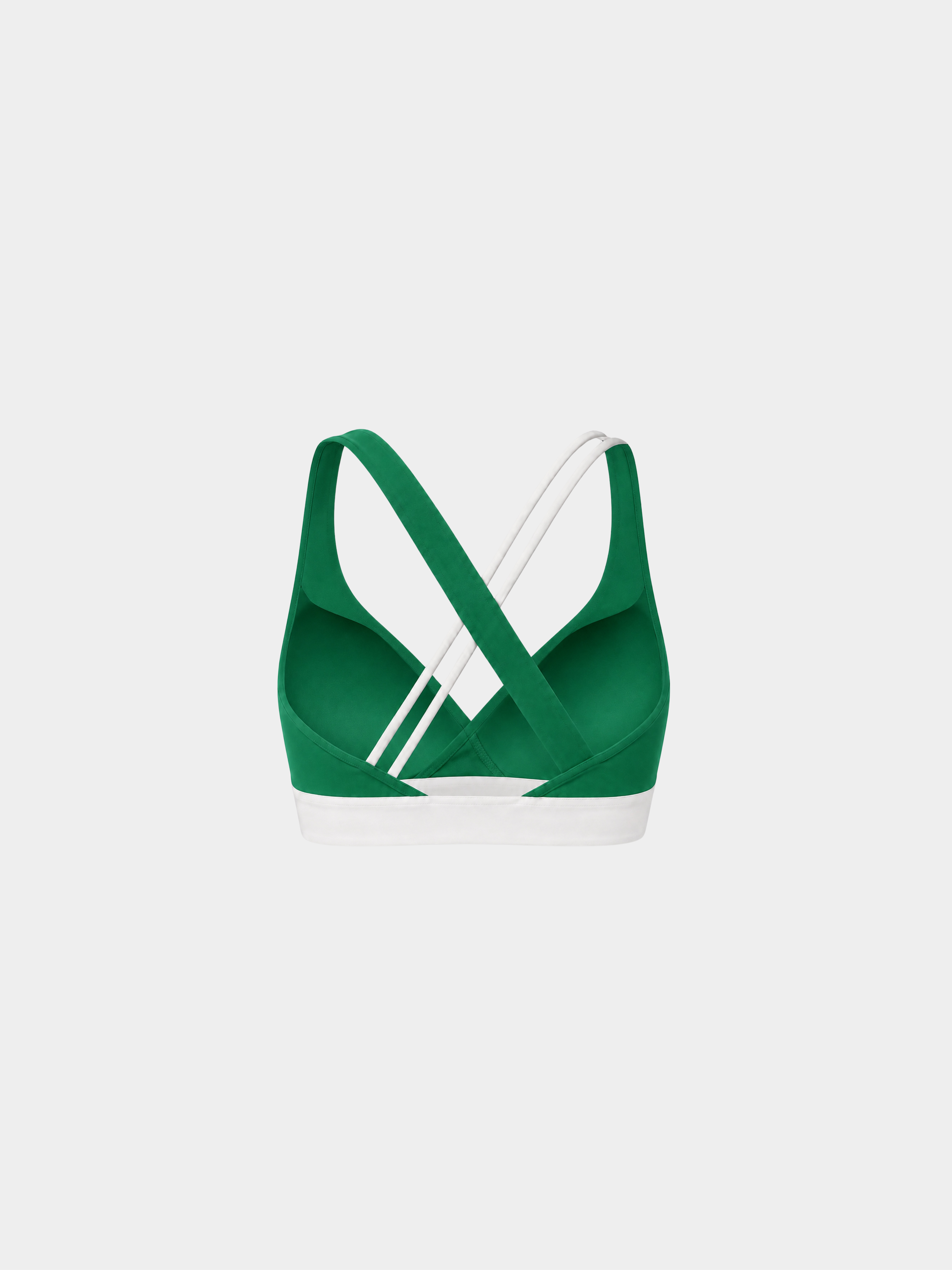 Élysée Bra in Emerald White on a ghost mannequin, back view