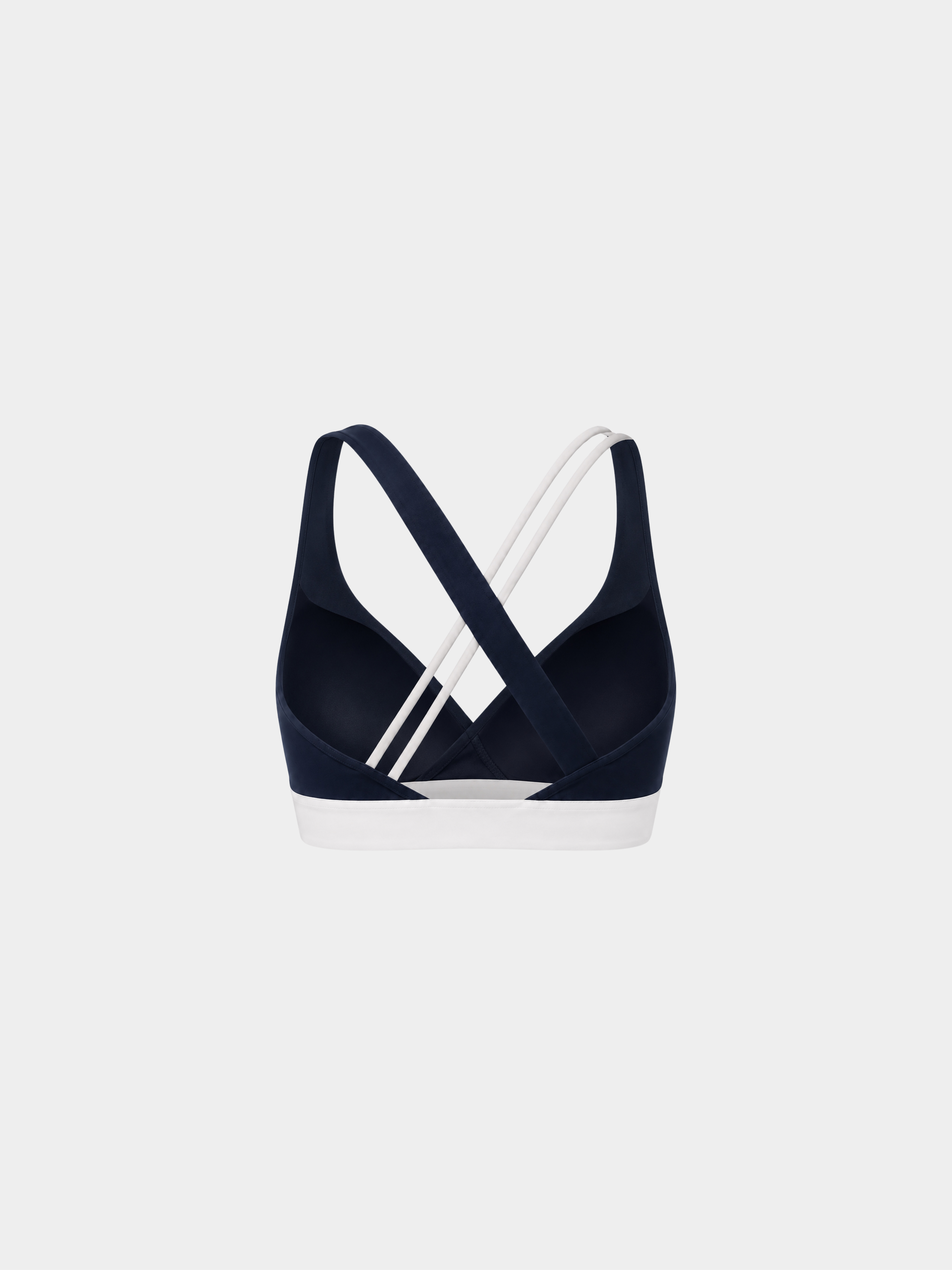 Élysée Bra in Navy White on a ghost mannequin, back view