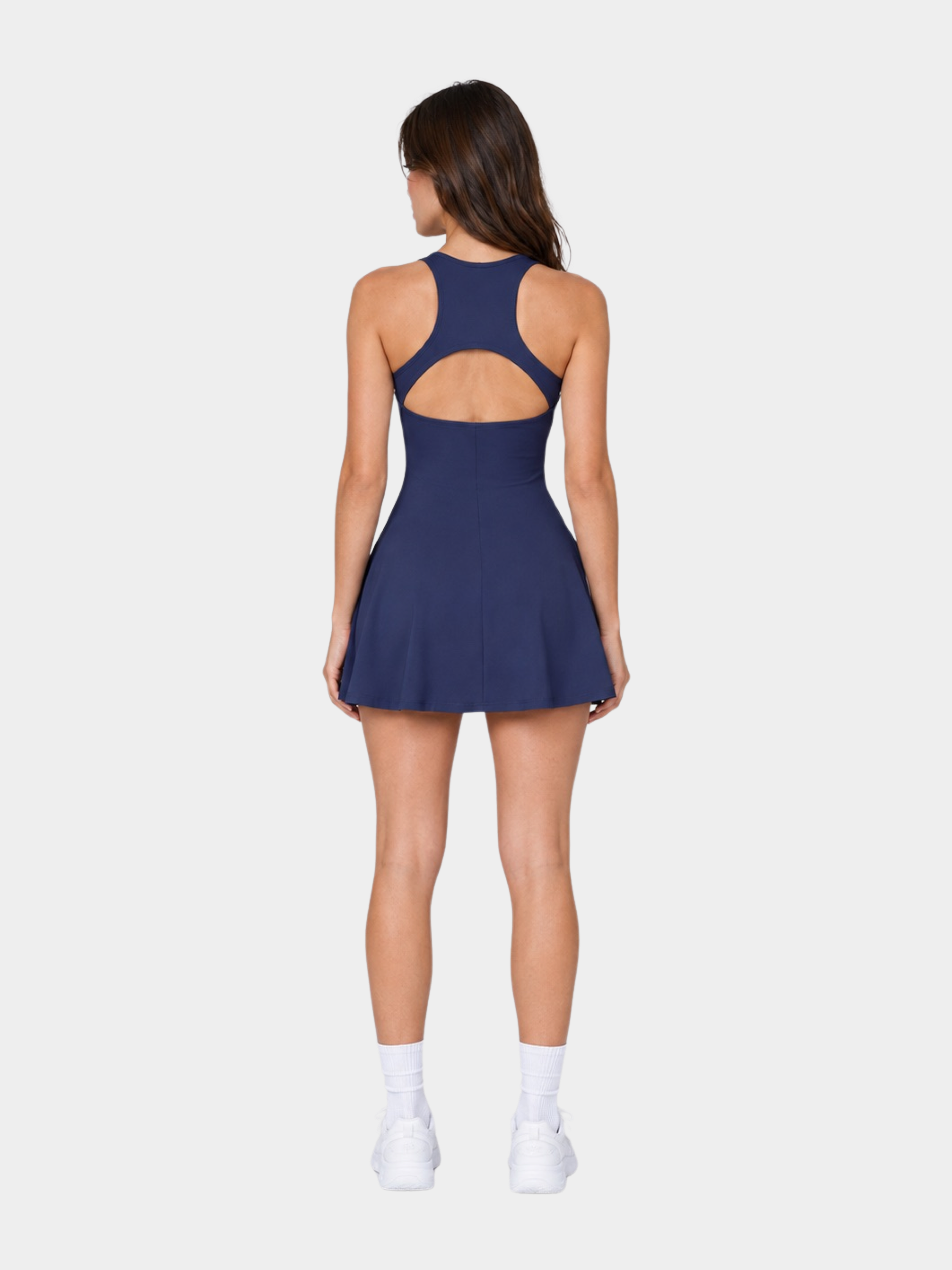 Robe Marceau Navy Blue – vue de dos portée