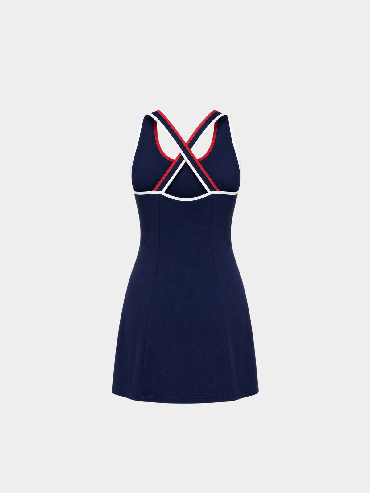 Paris Navy tennis dress – ghost mannequin back view