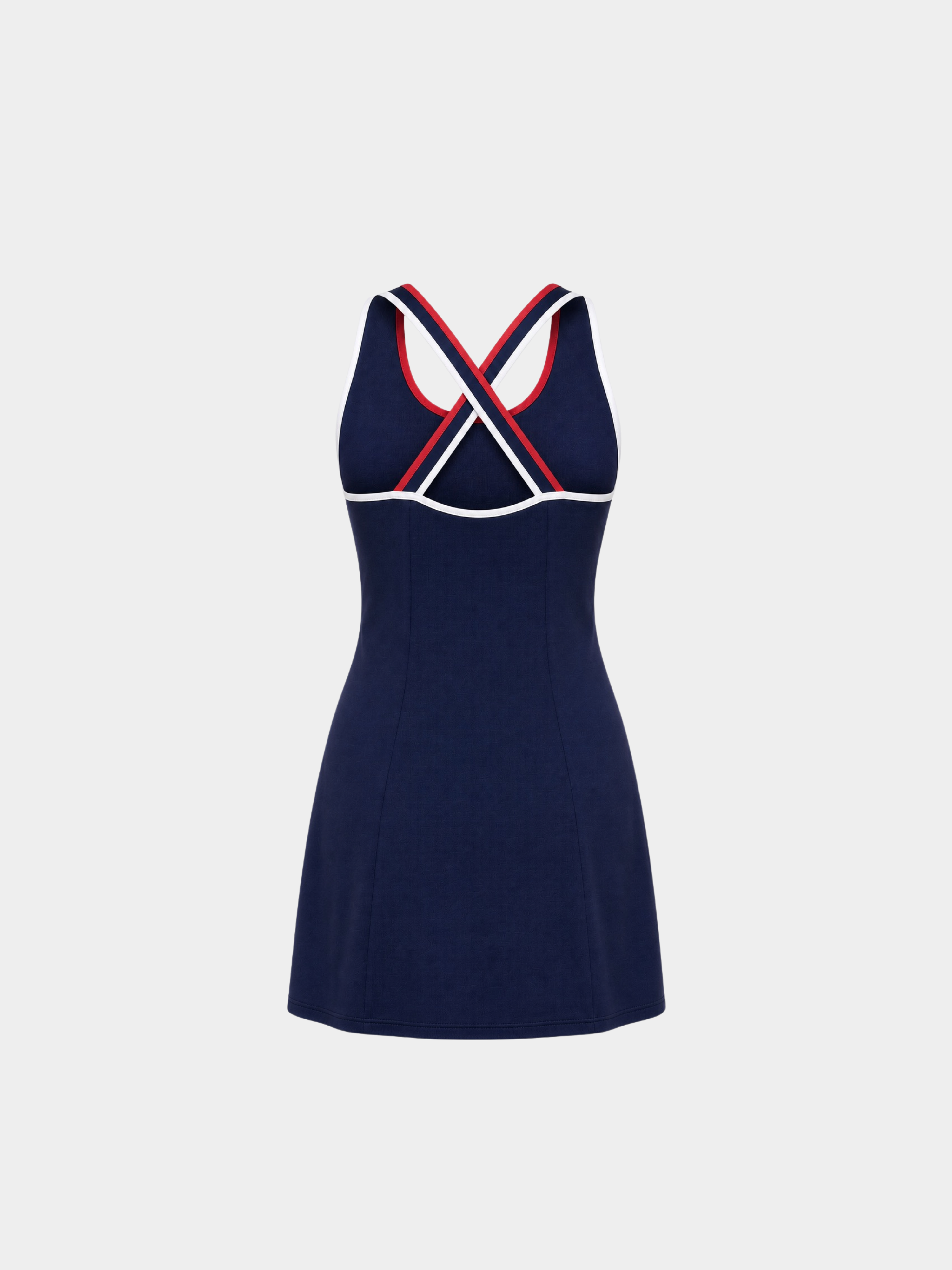 Paris Navy tennis dress – ghost mannequin back view