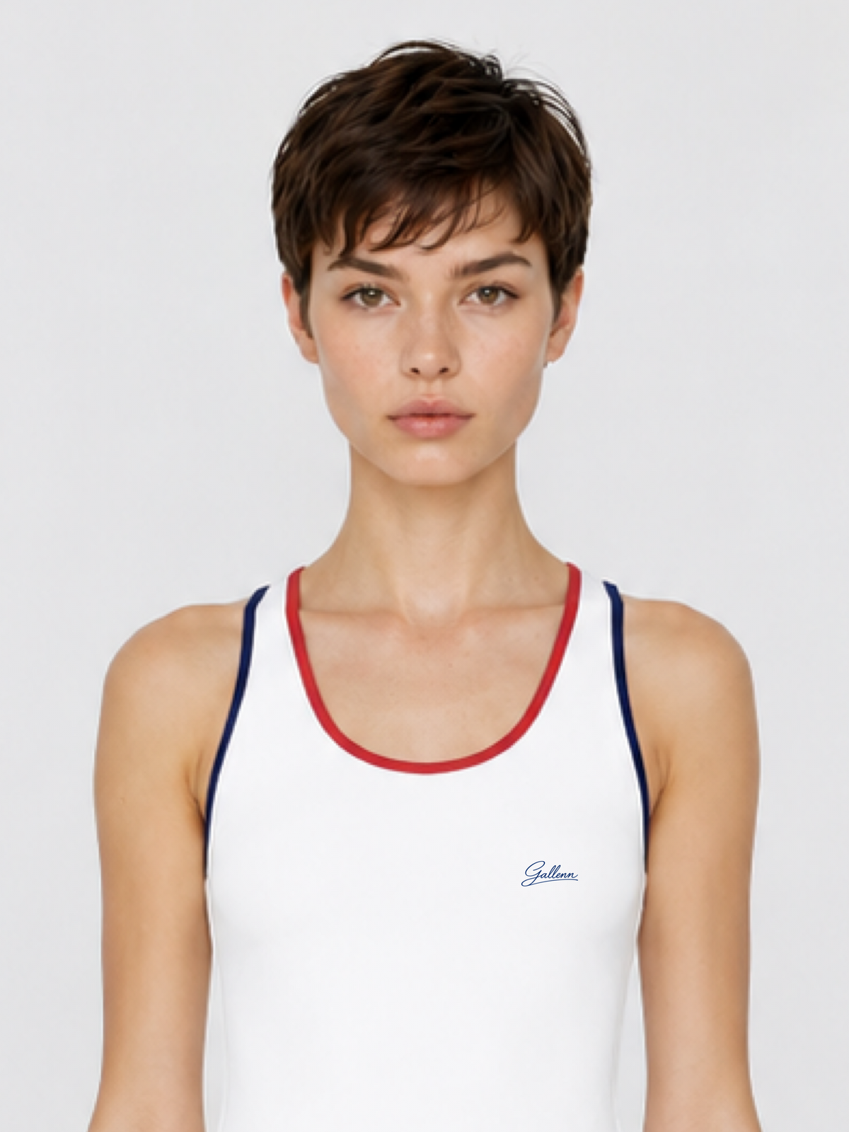 Paris White tennis dress – close-up front detail