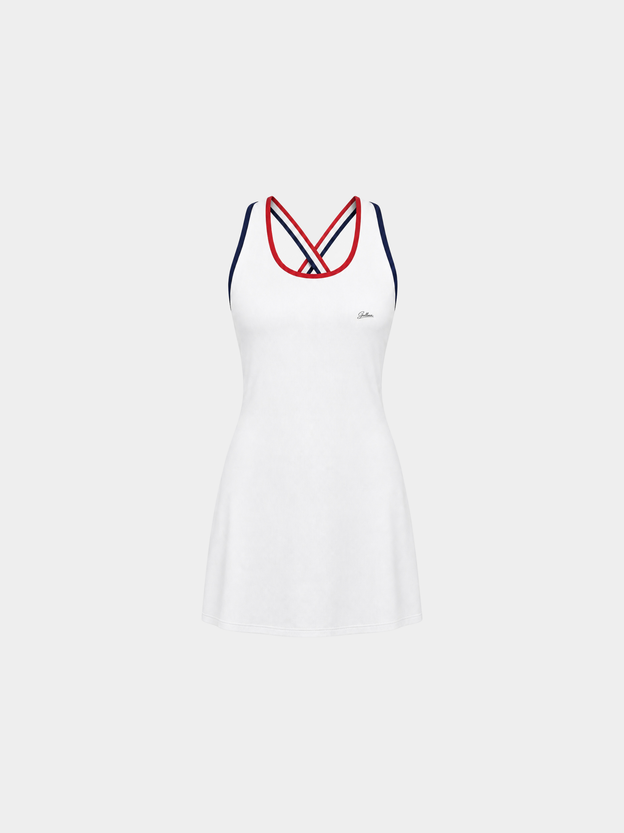 Paris White tennis dress – ghost mannequin front view