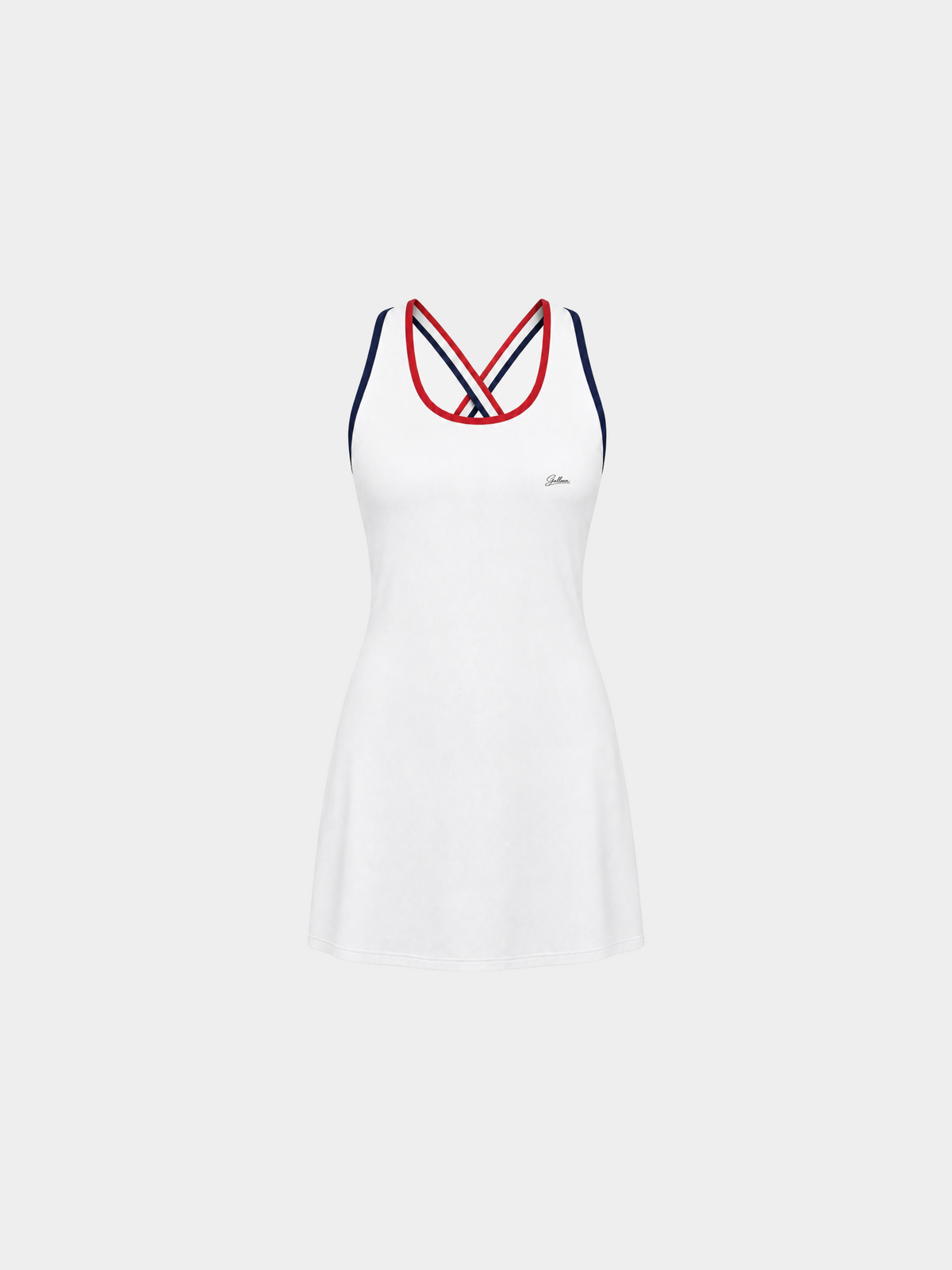 Paris White tennis dress – ghost mannequin front view