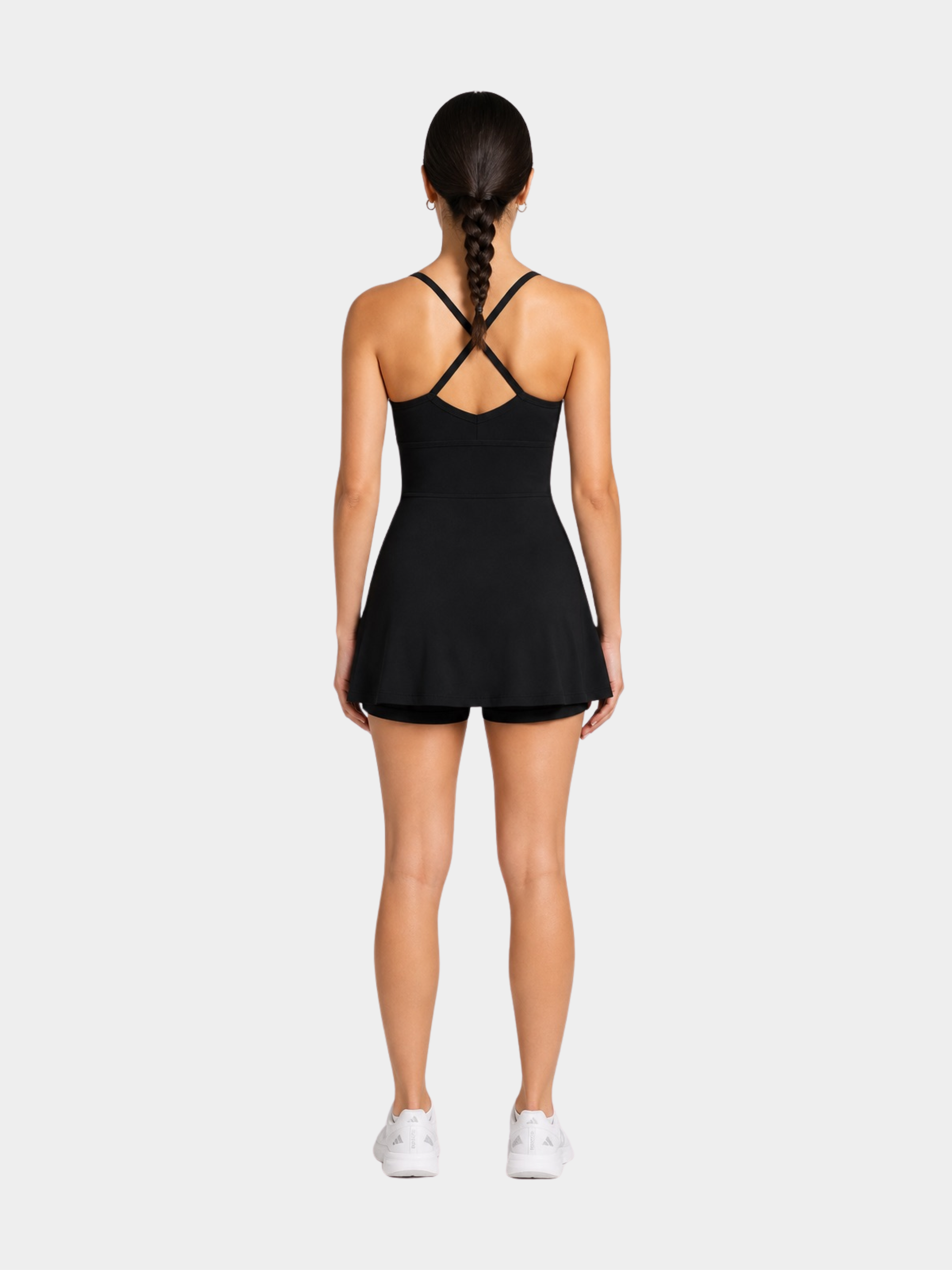 Rivoli Black tennis playsuit – model back view